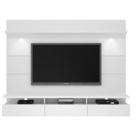 Manhattan Comfort 23852 Cabrini 2.2 Floating Wall Theater Entertainment Center in White Gloss